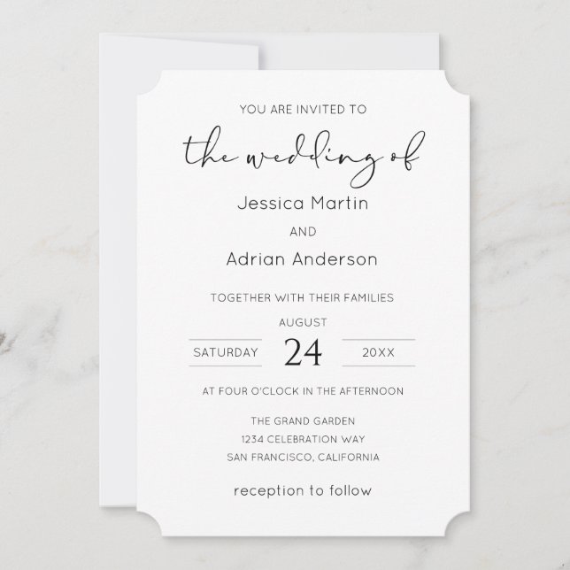 Minimal Script Wedding Invitation (Front)