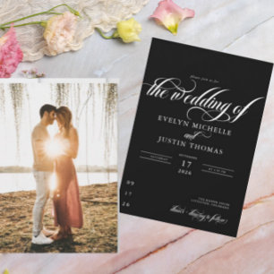 Minimal Script Wedding Invitation