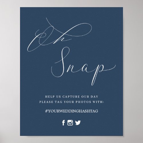 Minimal Script Wedding Oh Snap Hashtag Sign