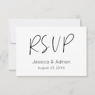 Minimal Script Wedding RSVP Card