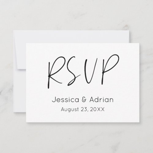 Minimal Script Wedding RSVP Card
