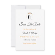 Minimal Script Wedding Save The Date Card
