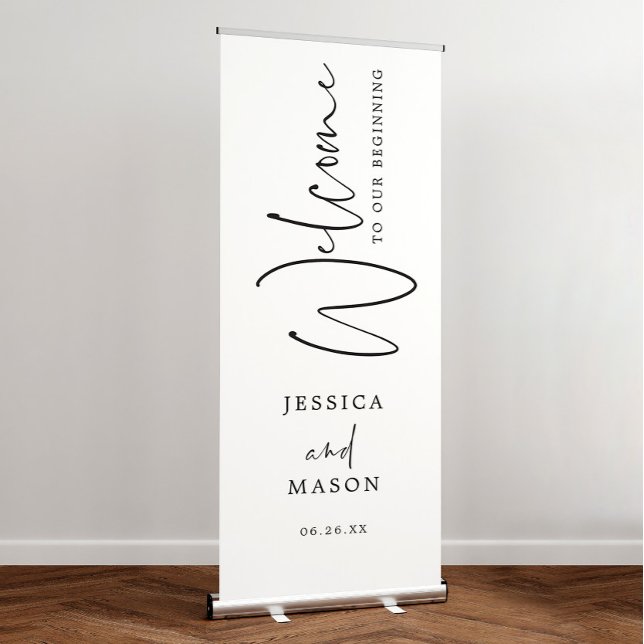 Minimal Script Wedding Welcome Banner with Stand (Creator Uploaded)