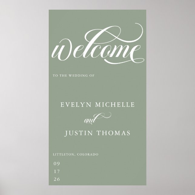 Minimal Script | Wedding Welcome Poster (Front)