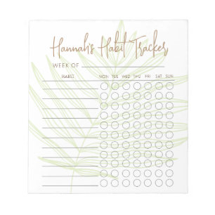 Minimal Script Weekly Habit Tracker Notepad