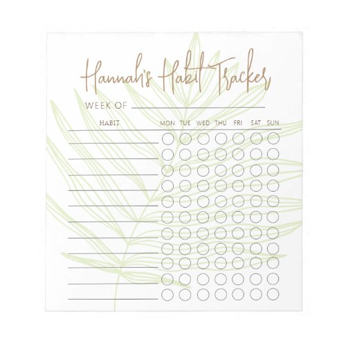 Minimal Script Weekly Habit Tracker Notepad