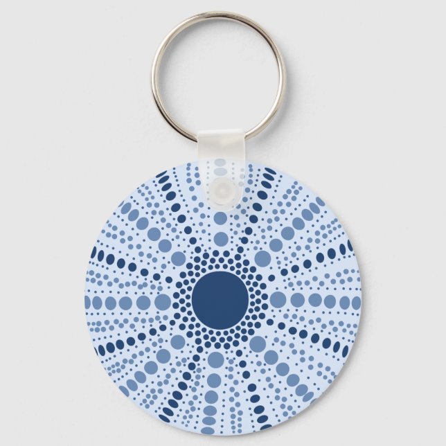 Minimal Sea Urchin Geometric Keychain (Front)