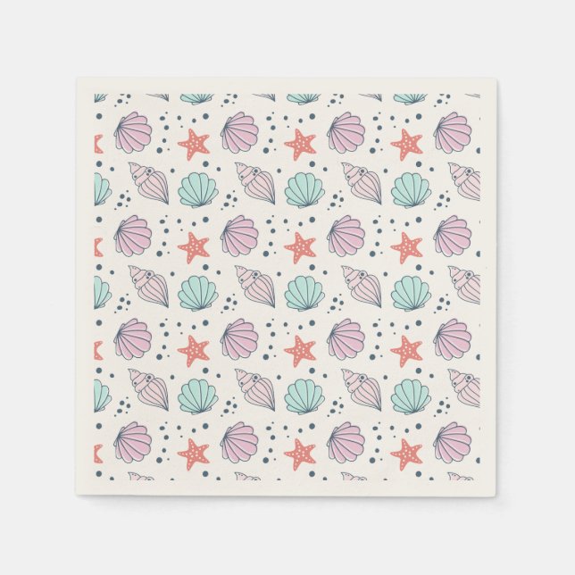 Minimal Seashell Birthday Napkins (Front)