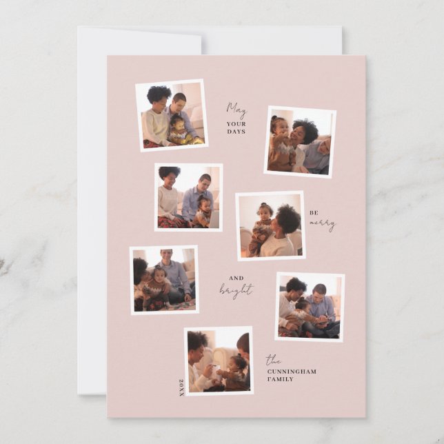 Minimal seven-photo holiday card (Front)