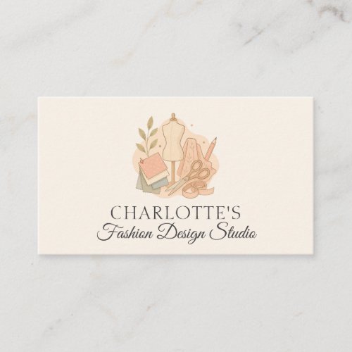 Minimal Sewing Apparel Studio Aesthetic Business Card