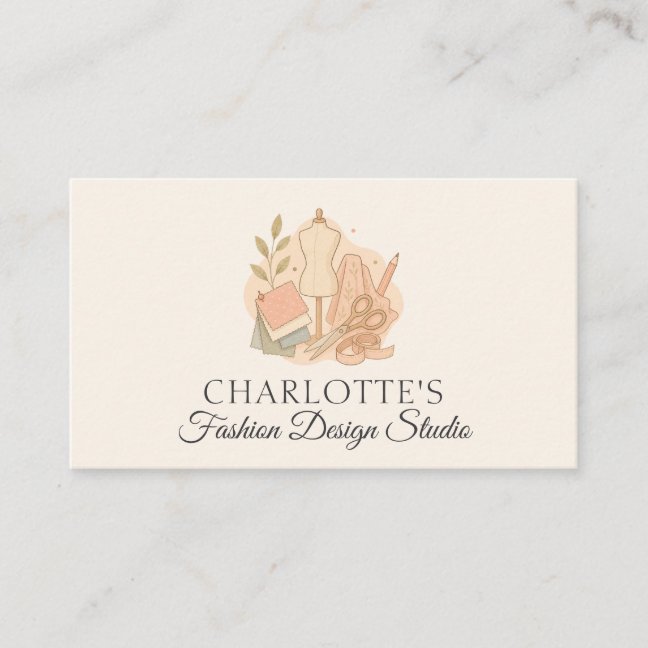 Minimal Sewing Apparel Studio Aesthetic Business Card