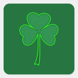 Minimal Shamrock St Patrick’s Day - Autocolante Square Sticker