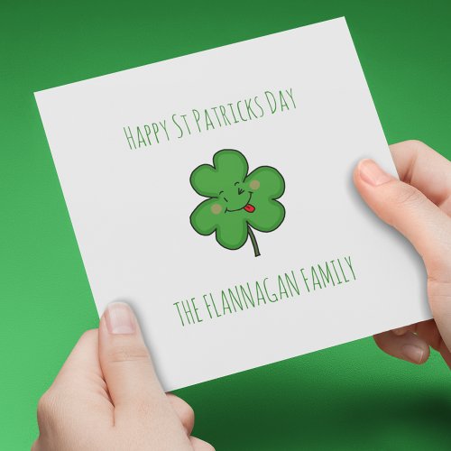 Minimal Shamrock St Patricks Day Holiday Card