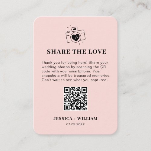 Minimal Share the Love QR code Sign Enclosure Card