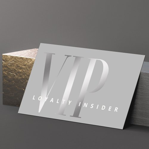 Minimal Sheer  Luxury Shine Silver Grey VIP Loyalty Card