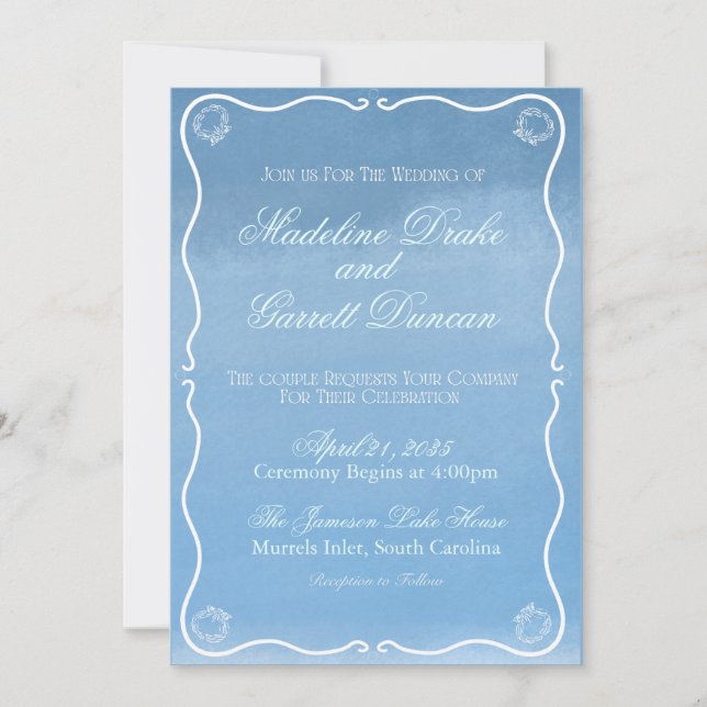 Minimal Shells Wedding Invitation (Front)