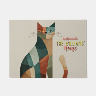 Minimal Siamese Cat Mom Dad New Home Decor Doormat