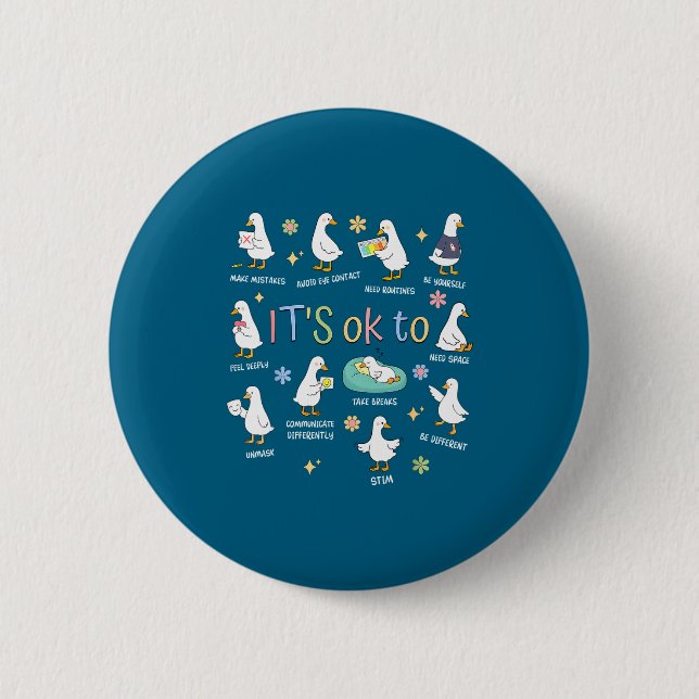 Minimal Silly Goose It's Okay Different Button (Front)