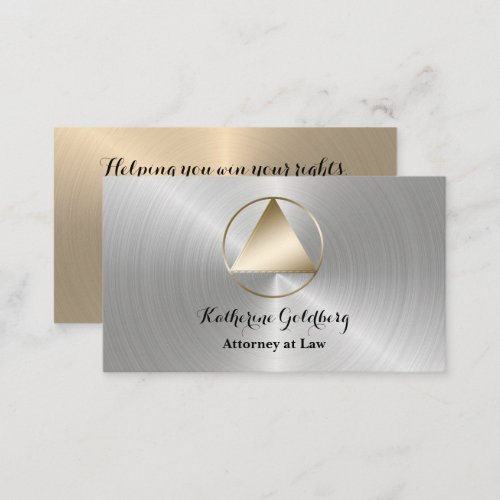 Minimal Silver and Gold Attorney Business Card