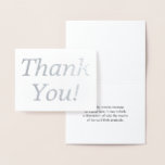 [ Thumbnail: Minimal Silver Foil "Thank You!" Card ]