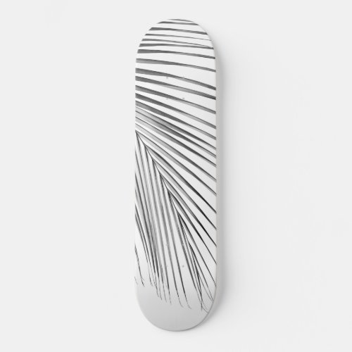 Minimal Silver Gray Palm Leaf Dream 1 tropical  Skateboard