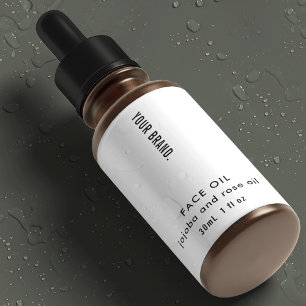 Minimal Simple 1oz 30ml Dropper Bottle Waterproof Labels