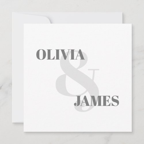 Minimal Simple Ampersand Typography Gray Wedding  Save The Date