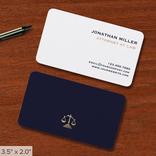 Minimal Simple Attorney at Law Business Card