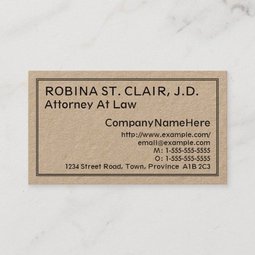 Minimal Simple Attorney Business Card