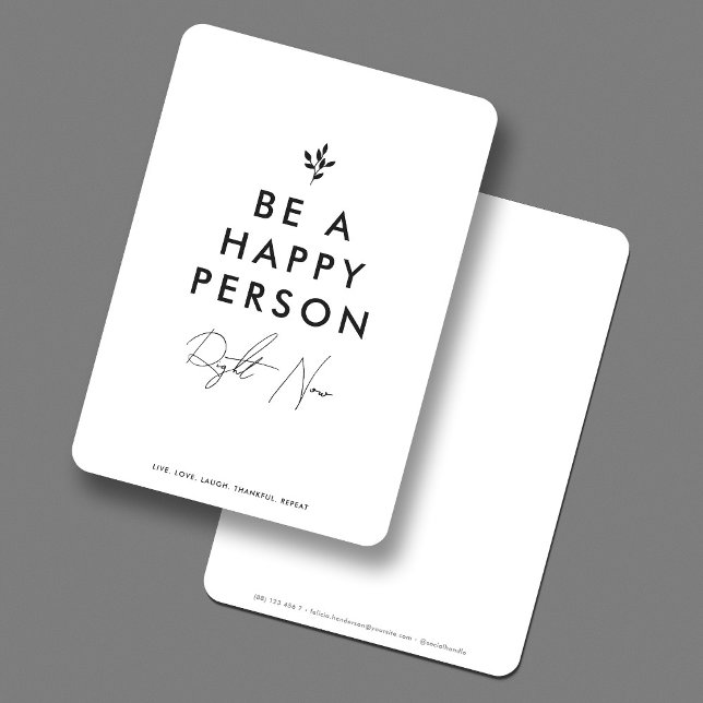 Minimal Simple Be a Happy Person Quote Thank You Card (Minimal Simple Be a Happy Person Quote Thank You Card
)