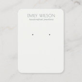 Minimal Simple Black And White Earring Display Business Card (Front)