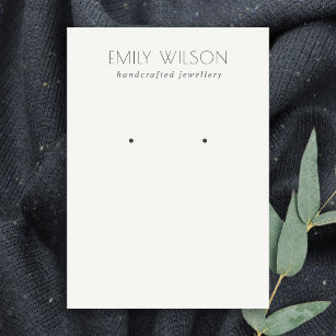 Minimal Simple Black And White Earring Display Business Card