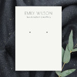 Minimal Simple Black And White Earring Display Business Card at Zazzle