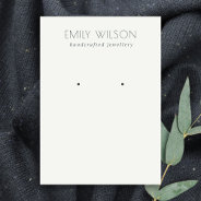 Minimal Simple Black And White Earring Display Business Card at Zazzle