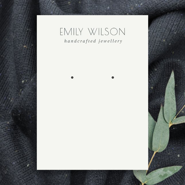 Minimal Simple Black And White Earring Display Business Card (Creator Uploaded)