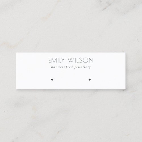 Minimal Simple Black And White Earring Display Mini Business Card