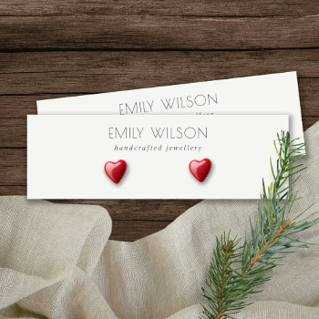 Minimal Simple Black And White Earring Display  Mini Business Card by JustJewelryDisplay at Zazzle