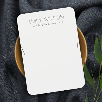 Minimal Simple Black And White Necklace Display Business Card by JustJewelryDisplay at Zazzle