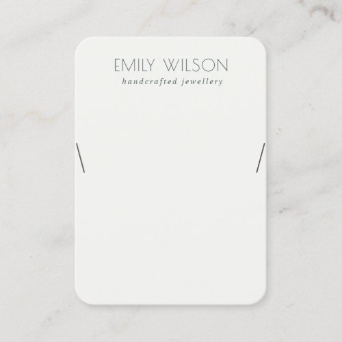 Minimal Simple Black and White Necklace Display Business Card