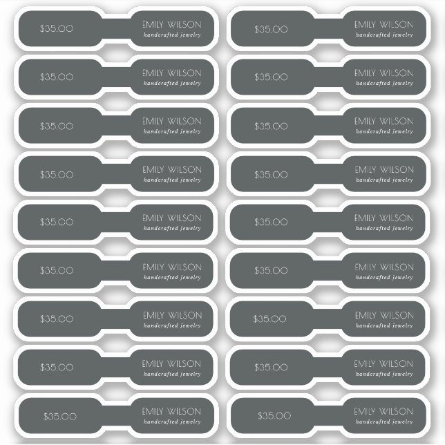 Minimal Simple Black Dark Ring Jewelry Price Tag Sticker (Front)