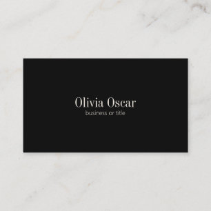 Minimal Simple Black Elegant Job Title Name Custom Business Card