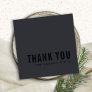 MINIMAL SIMPLE BLACK ON BLACK THANK YOU SHOPPING SQUARE BUSINESS CARD