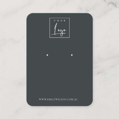 Minimal Simple Black  White Dark Earring Display Business Card