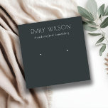 Minimal Simple Black & White Dark Earring Display Square Business Card<br><div class="desc">If you need any further customisation please feel free to message me on yellowfebstudio@gmail.com.</div>