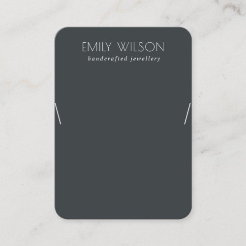 Minimal Simple Black  White Dark Necklace Display Business Card