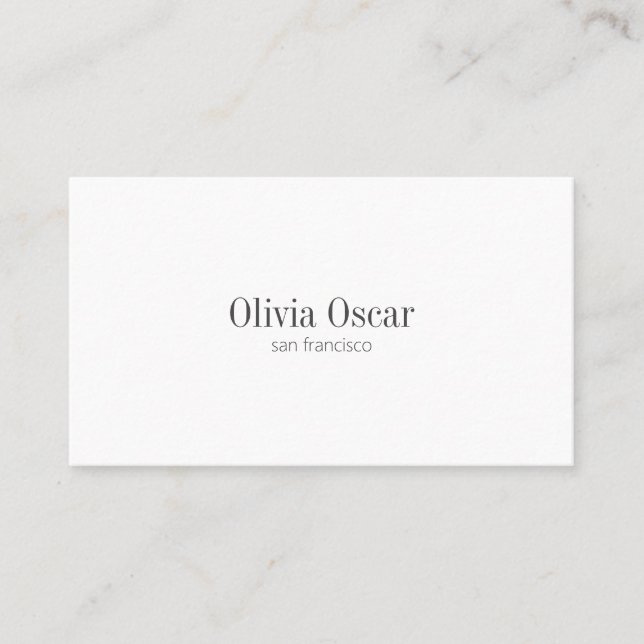Minimal Simple Black White Modern Professional Business Card (Front)