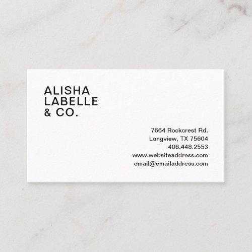 Minimal Simple Black  White Social Media Business Card