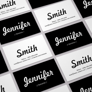 Minimal Simple Black White Understated Business Card