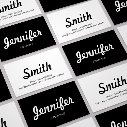 Reporter - Minimal Simple Concise Business Cards