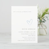 Minimal Simple Blue Heart Any Age Birthday Invite (Standing Front)